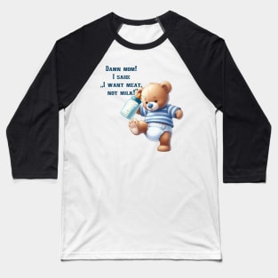 Frecher kleiner Teddybär mit Appetit Baseball T-Shirt